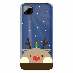 For Huawei Y5p Christmas Series Transparent TPU Protective Case(Fat Deer)