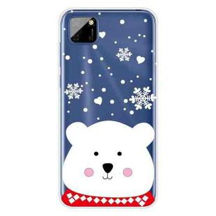 For Huawei Y5p Christmas Series Transparent TPU Protective Case(Chubby White Bear)