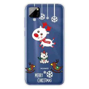 For Huawei Y5p Christmas Series Transparent TPU Protective Case(Trojan Bear Deer)