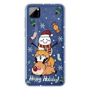 For Huawei Y5p Christmas Series Transparent TPU Protective Case(Stacked Doll)