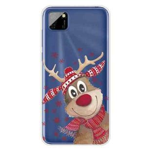 For Huawei Y5p Christmas Series Transparent TPU Protective Case(Smiley Deer)