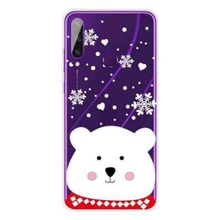 For Huawei Y6p Christmas Series Transparent TPU Protective Case(Chubby White Bear)