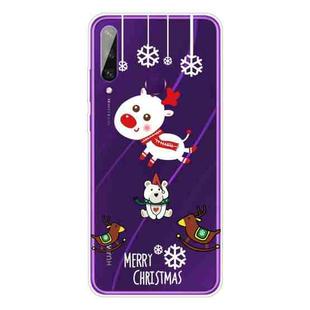 For Huawei Y6p Christmas Series Transparent TPU Protective Case(Trojan Bear Deer)