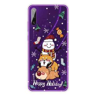 For Huawei Y6p Christmas Series Transparent TPU Protective Case(Stacked Doll)