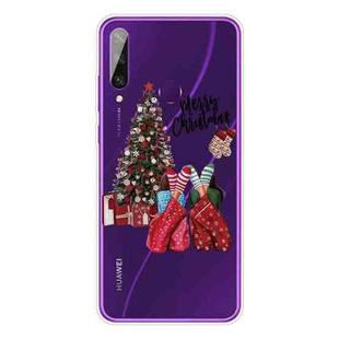 For Huawei Y6p Christmas Series Transparent TPU Protective Case(Christmas Pajamas)