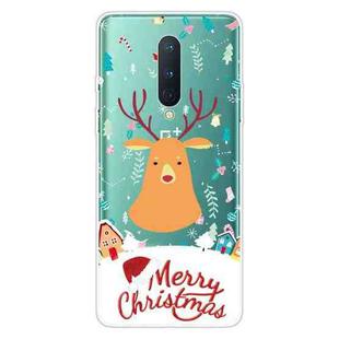 For OnePlus 8 Christmas Series Transparent TPU Protective Case(Christmas Ugly Deer)