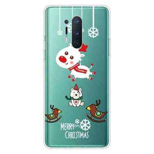 For OnePlus 8 Pro Christmas Series Transparent TPU Protective Case(Trojan Bear Deer)