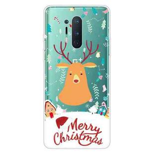 For OnePlus 8 Pro Christmas Series Transparent TPU Protective Case(Christmas Ugly Deer)