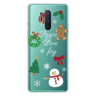 For OnePlus 8 Pro Christmas Series Transparent TPU Protective Case(Simple Snowman)