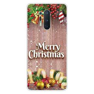For OnePlus 8 Pro Christmas Series Transparent TPU Protective Case(Christmas Balls)