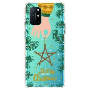 For OnePlus 8T Christmas Series Transparent TPU Protective Case(Five-pointed Star)