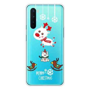 For OnePlus Nord Christmas Series Transparent TPU Protective Case(Trojan Bear Deer)