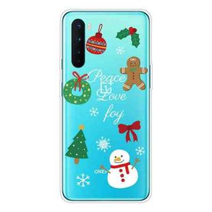 For OnePlus Nord Christmas Series Transparent TPU Protective Case(Simple Snowman)