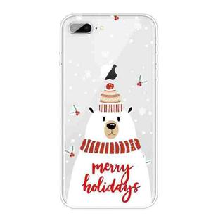 Christmas Series Clear TPU Protective Case For iPhone 8 Plus / 7 Plus(Scarf White Bear)