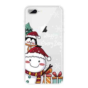 Christmas Series Clear TPU Protective Case For iPhone 8 Plus / 7 Plus(Cute Penguin Snowman)