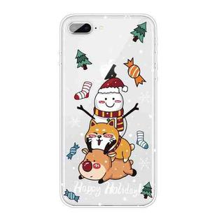 Christmas Series Clear TPU Protective Case For iPhone 8 Plus / 7 Plus(Stacked Doll)