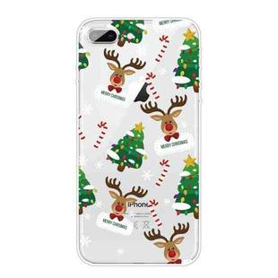 Christmas Series Clear TPU Protective Case For iPhone 8 Plus / 7 Plus(Cane Deer)