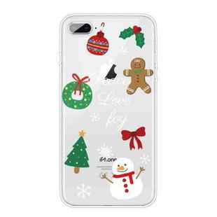 Christmas Series Clear TPU Protective Case For iPhone 8 Plus / 7 Plus(Simple Snowman)