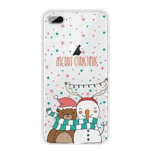 Christmas Series Clear TPU Protective Case For iPhone 8 Plus / 7 Plus(Take Picture Bear Snowman)