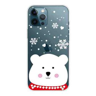 For iPhone 11 Pro Christmas Series Clear TPU Protective Case (Chubby White Bear)