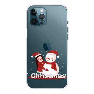 For iPhone 11 Pro Christmas Series Clear TPU Protective Case (Girl Snowman)