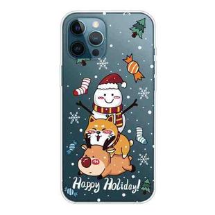 For iPhone 11 Pro Max Christmas Series Clear TPU Protective Case (Stacked Doll)