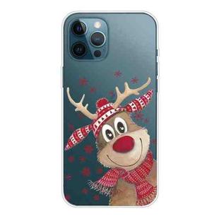For iPhone 11 Pro Max Christmas Series Clear TPU Protective Case (Smiley Deer)