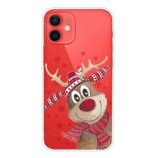 For iPhone 12 / 12 Pro Christmas Series Clear TPU Protective Case(Smiley Deer)