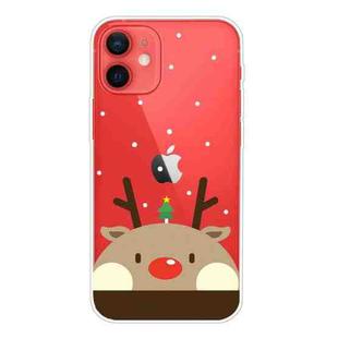 For iPhone 12 mini Christmas Series Clear TPU Protective Case (Fat Deer)