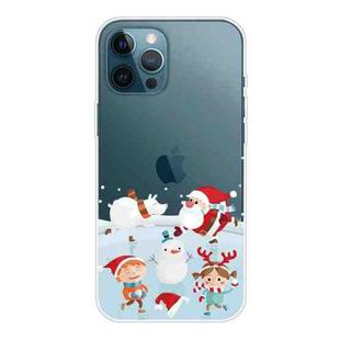 For iPhone 12 Pro Max Christmas Series Clear TPU Protective Case(Snow Entertainment)