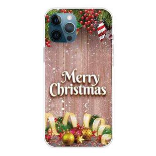 For iPhone 12 Pro Max Christmas Series Clear TPU Protective Case(Christmas Balls)