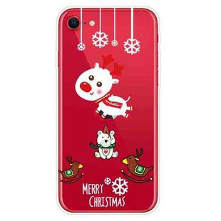 For iPhone SE 2022 / SE 2020 / 8 / 7 Christmas Series Clear TPU Protective Case(Trojan Bear Deer)