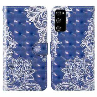 For Samsung Galaxy S20 FE 3D Painted Pattern Horizontal Flip TPU + PU Leather Case with Holder & Card Slots & Wallet & Lanyard(White Lace)