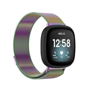 For Fitbit Versa 3 Milanese  Watch Band, Size:S 202mm(Colorful)