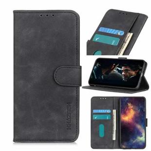 For LG K22 KHAZNEH Retro Texture PU + TPU Horizontal Flip Leather Case with Holder & Card Slots & Wallet(Black)