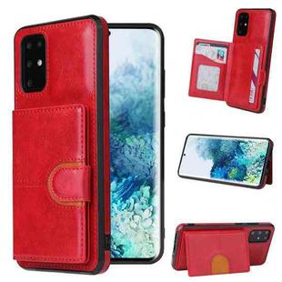 For Huawei P40 PU + TPU + PC  Shockproof Back Cover Case with Card Slot & Holder(Red)