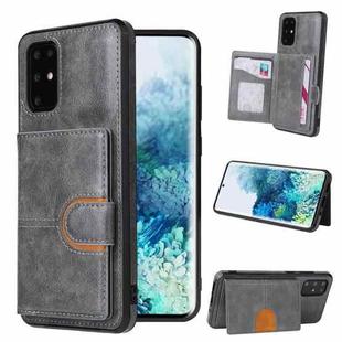 For Huawei P40 PU + TPU + PC  Shockproof Back Cover Case with Card Slot & Holder(Grey)