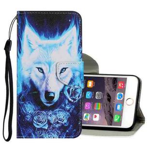 Coloured Drawing Pattern Horizontal Flip PU Leather Case with Holder & Card Slots & Wallet & Lanyard For iPhone 6 & 6s(Rose Wolf)