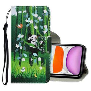 For iPhone 11 Coloured Drawing Pattern Horizontal Flip PU Leather Case with Holder & Card Slots & Wallet & Lanyard (Panda)
