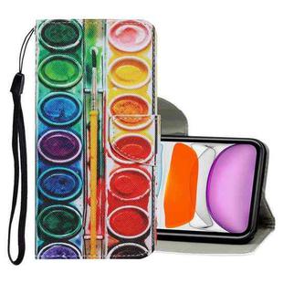 For iPhone 11 Coloured Drawing Pattern Horizontal Flip PU Leather Case with Holder & Card Slots & Wallet & Lanyard (Eye Shadow)