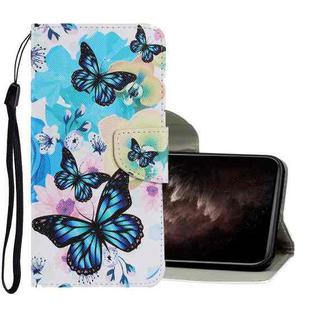For iPhone 11 Pro Max Coloured Drawing Pattern Horizontal Flip PU Leather Case with Holder & Card Slots & Wallet & Lanyard (Purple Butterfly)