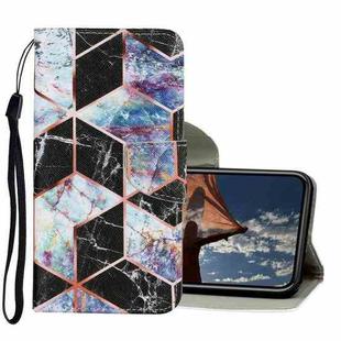 For iPhone X / XS Coloured Drawing Pattern Horizontal Flip PU Leather Case with Holder & Card Slots & Wallet & Lanyard(Black Marble)