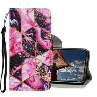 For iPhone X / XS Coloured Drawing Pattern Horizontal Flip PU Leather Case with Holder & Card Slots & Wallet & Lanyard(Purple Marble)