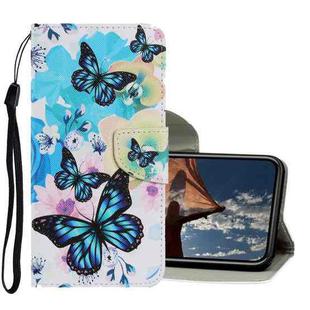 For iPhone X / XS Coloured Drawing Pattern Horizontal Flip PU Leather Case with Holder & Card Slots & Wallet & Lanyard(Purple Butterfly)