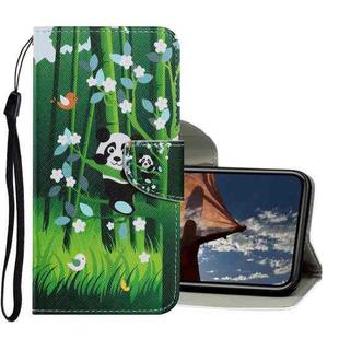 For iPhone XR Coloured Drawing Pattern Horizontal Flip PU Leather Case with Holder & Card Slots & Wallet & Lanyard(Panda)