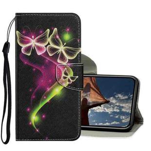 For iPhone XR Coloured Drawing Pattern Horizontal Flip PU Leather Case with Holder & Card Slots & Wallet & Lanyard(Couple Butterfly)