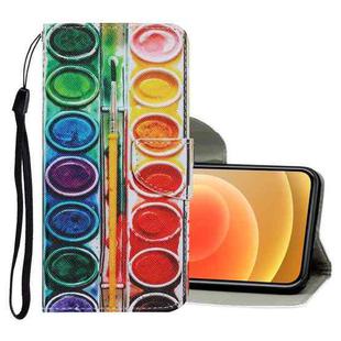 For iPhone 12 mini Coloured Drawing Pattern Horizontal Flip PU Leather Case with Holder & Card Slots & Wallet & Lanyard (Eye Shadow)