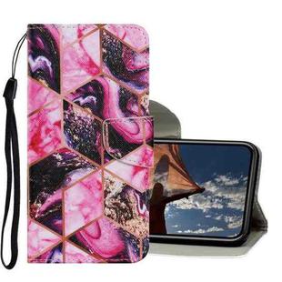 For iPhone 12 / 12 Pro Coloured Drawing Pattern Horizontal Flip PU Leather Case with Holder & Card Slots & Wallet & Lanyard(Purple Marble)