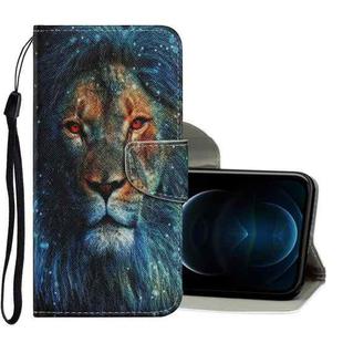 For iPhone 12 Pro Max Coloured Drawing Pattern Horizontal Flip PU Leather Case with Holder & Card Slots & Wallet & Lanyard(Lion)