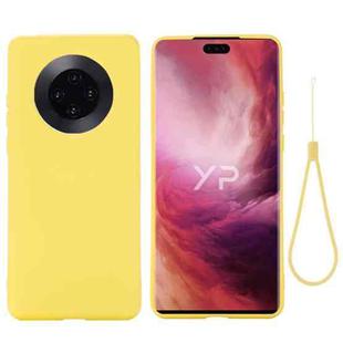 For Huawei Mate 40 Pure Color Liquid Silicone Shockproof Full Coverage Case(Yellow)
